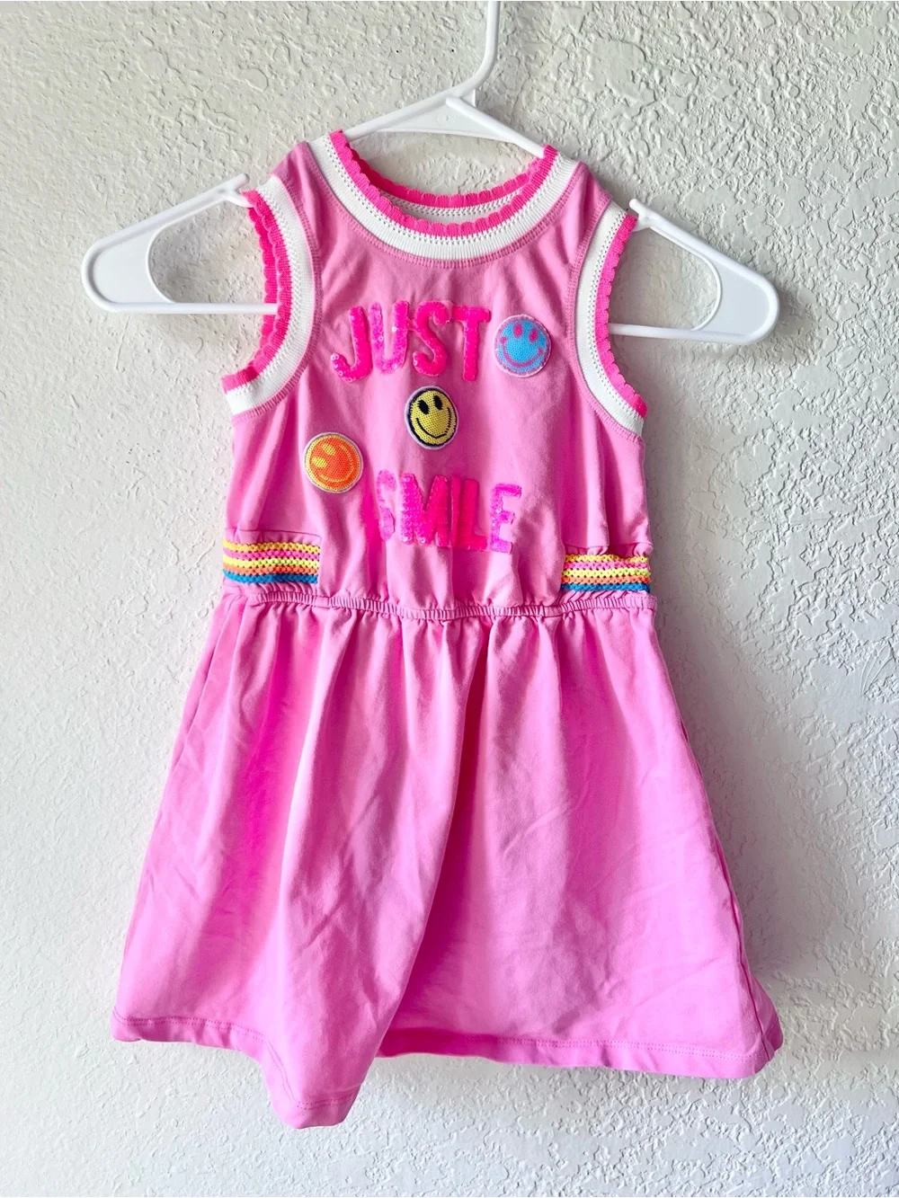 Hannah Banana Baby Sara Just Smile Sequin Emoji Face Dress Sz 5 NWOT